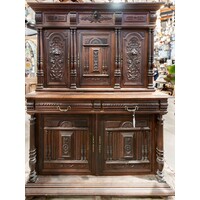 1850's Hand Carved French Renaissance Style Cabinet