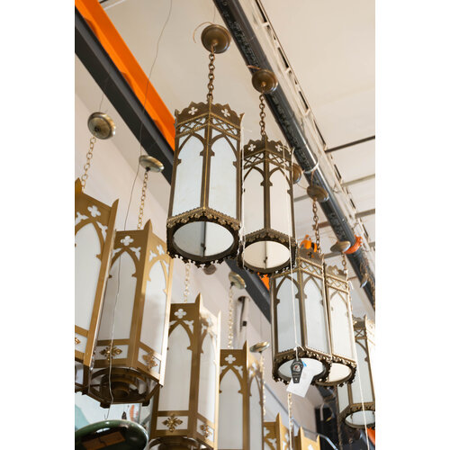 Brushed Brass Gothic Pendant Light