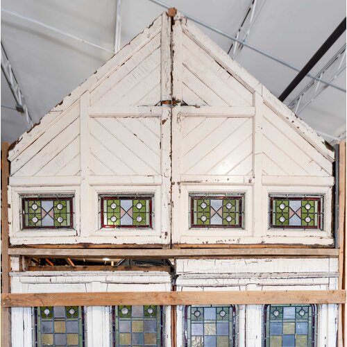 1800's English Stained Glass Panels w/ Transom 1800's English Stained Glass Panels w/ Transom