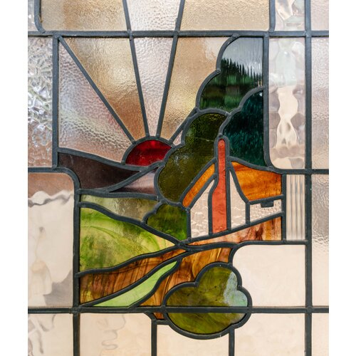 Cottage on The Hill Side Stained Glass Window Cottage on The Hill Side Stained Glass Window