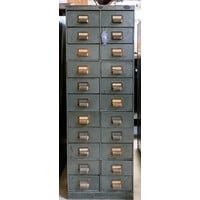 1940's Vintage Industrial Multi Drawer Metal Cabinet