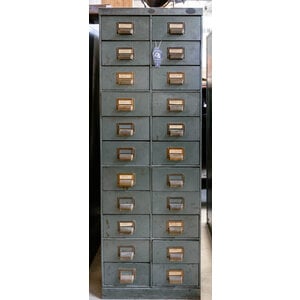1940's Vintage Industrial Multi Drawer Metal Cabinet