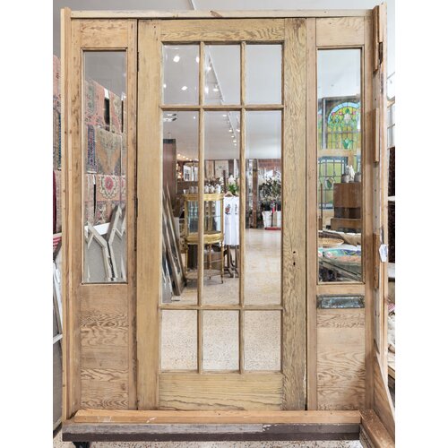 Arts & Craft Beveled Glass Door + Sidelights