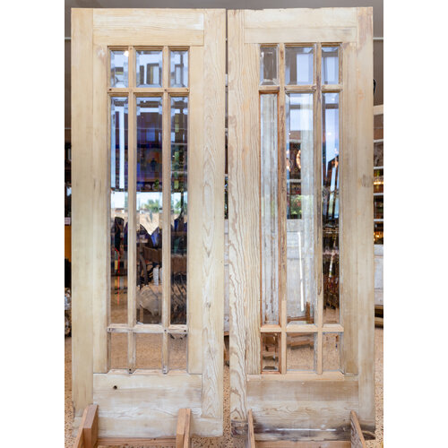 1920's Arts and Crafts Double Doors w/ Beveled Glass from St. Louis 1920's Arts and Crafts Double Doors w/ Beveled Glass from St. Louis