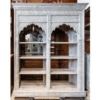 Indian Teak Wood Display Cabinet- Double Display