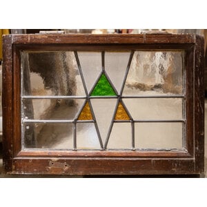 English Stained Glass- Yellow And Green Triangles English Stained Glass- Yellow And Green Triangles