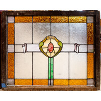 Amber + Scrolls Stained Glass Window