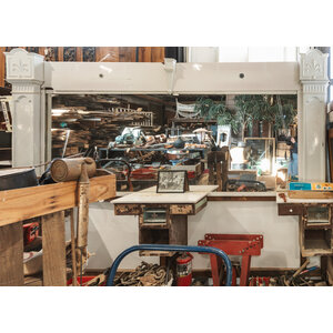 Art Deco Barber Station with Large Mirror