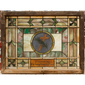 Stained Glass Window-Flourished Palm Cross