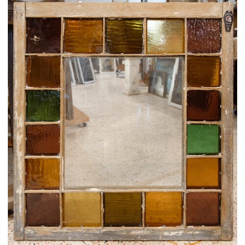 Yellow + Red + Green Wavy Glass Queen Anne Window Yellow + Red + Green Wavy Glass Queen Anne Window