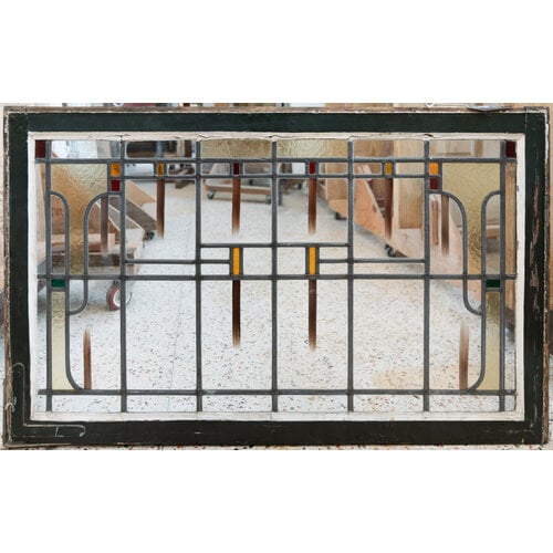 English Art Deco Stained Glass Window