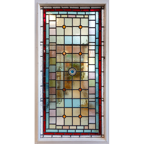 Multi-Colored Victorian Stained Glass Double Doors from England