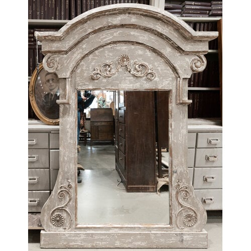 Arched Top Grey Wood Frame