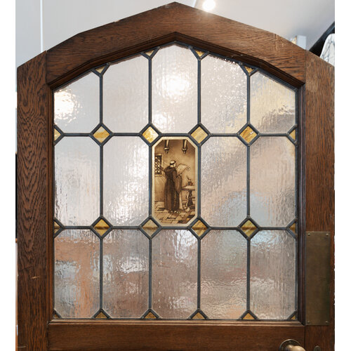 El Padre  Arched Stained Glass Door from England