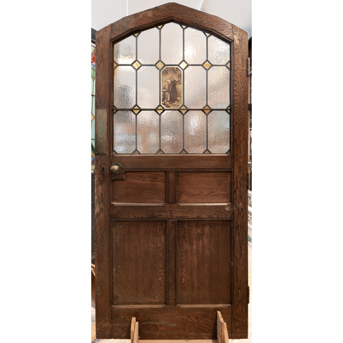 El Padre  Arched Stained Glass Door from England