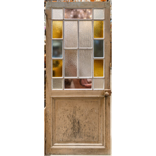 Queen Anne Door with Textured and Stained Glass