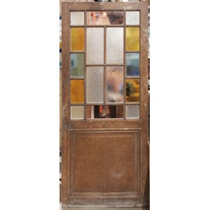 Queen Anne Door with Textured and Stained Glass