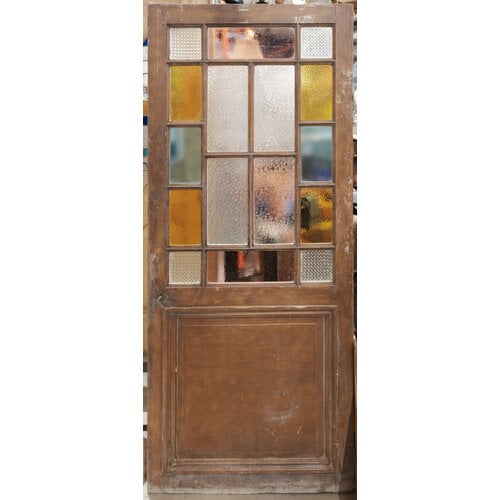 Queen Anne Door with Textured and Stained Glass