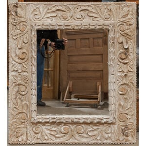 Mirrored Vintage Hand Carved Teak Frame