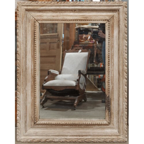 Mirror with Rustic Carved Wood Frame