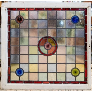 1800's Antique Geometric Stained Glass Window No.2 - England