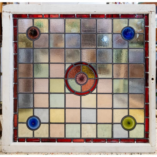 1800's Antique Geometric Stained Glass Window No.2 - England