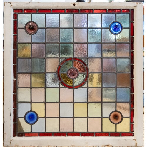 1800's Antique Geometric Stained Glass Window No.1 - England
