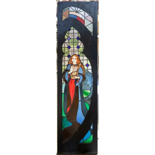 Gothic Revival Style Musical Ladies Stained Glass Windows from England
