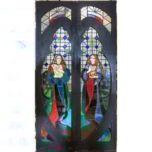 Gothic Revival Style Musical Ladies Stained Glass Windows from England
