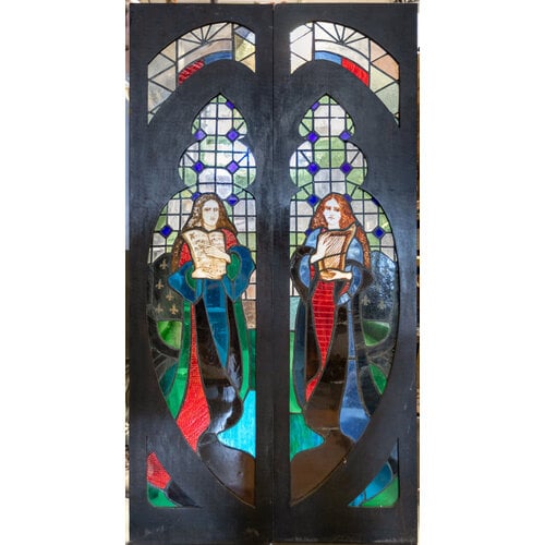 Gothic Revival Style Musical Ladies Stained Glass Windows from England