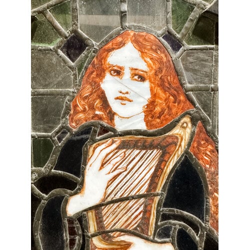 Gothic Revival Style Musical Ladies Stained Glass Windows from England