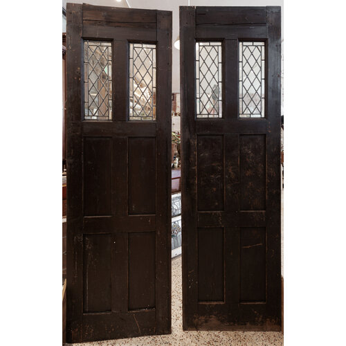 Diamond Cut Leaded Glass + 4 Panel Double Doors from England