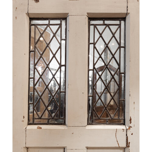 Diamond Cut Leaded Glass + 4 Panel Double Doors from England
