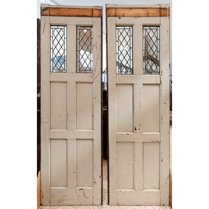 Diamond Cut Leaded Glass + 4 Panel Double Doors from England