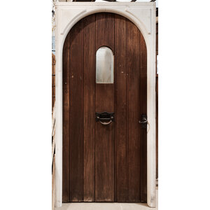 Chicken Wire + Arched Tudor Style  Door with Jamb