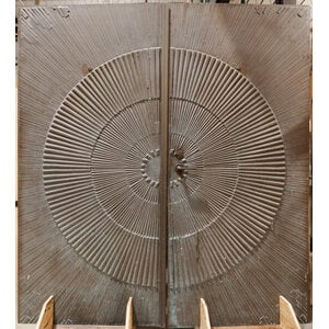 Cast Bronzed Lined Sunburst Double Door