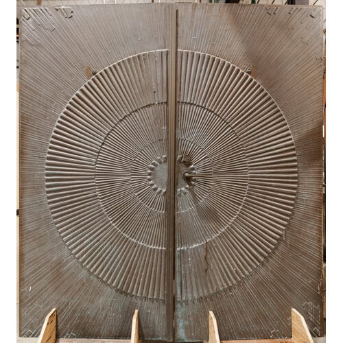 Cast Bronzed Lined Sunburst Double Door