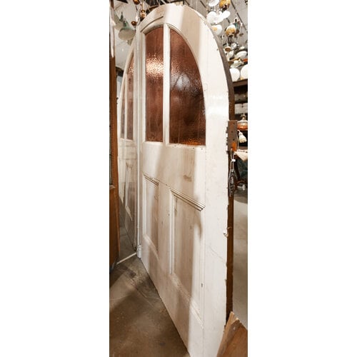 Purple Stained Glass Arched Double Door From England