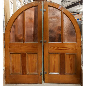Purple Stained Glass Arched Double Door From England