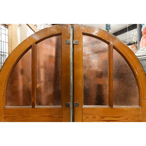 Purple Stained Glass Arched Double Door From England