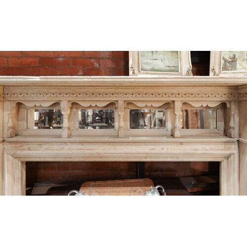 Stripped Hand Carved + Beveled Mirror Mantel from England Stripped Hand Carved + Beveled Mirror Mantel from England