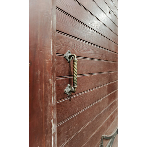 Arched Gothic Revival Door w/ Iron Strap Hinges