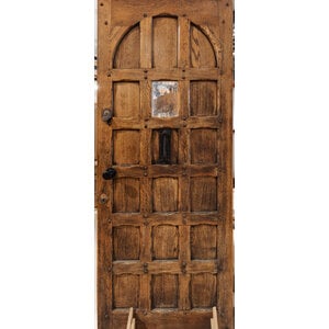 English 18 Panel Door With Wrought Iron Door Knocker English 18 Panel Door With Wrought Iron Door Knocker