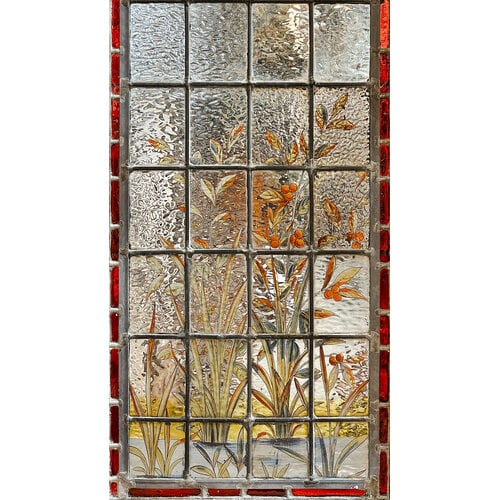 Hand Painted Stained Glass Eastlake door by D. Abney.
Hand Painted Stained Glass Eastlake door by D. Abney.