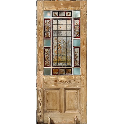 Hand Painted Stained Glass Eastlake door by D. Abney.
Hand Painted Stained Glass Eastlake door by D. Abney.