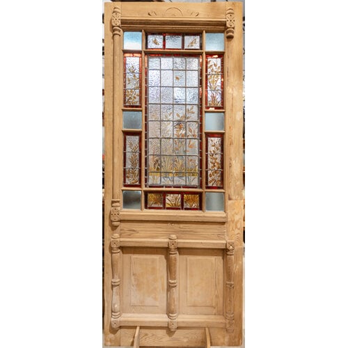 Hand Painted Stained Glass Eastlake door by D. Abney.
Hand Painted Stained Glass Eastlake door by D. Abney.