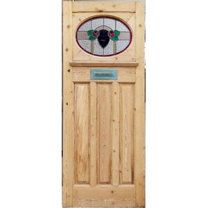 1900's English door with 1800's American stained glass 1900's English door with 1800's American stained glass