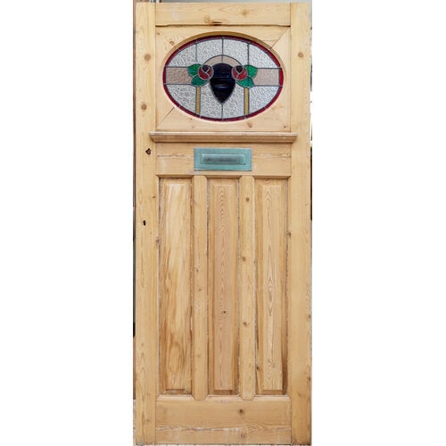 1900's English door with 1800's American stained glass 1900's English door with 1800's American stained glass