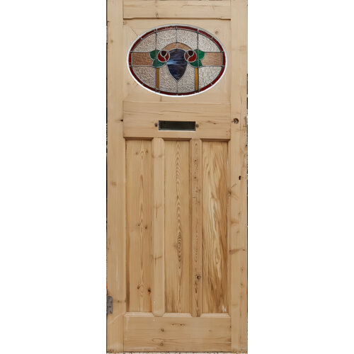 1900's English door with 1800's American stained glass 1900's English door with 1800's American stained glass