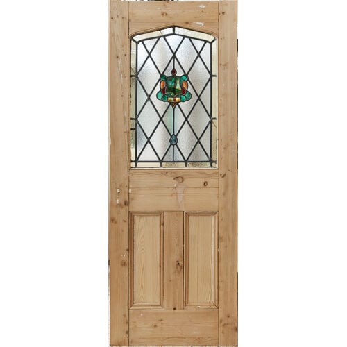 English Arts & Crafts door with Tudor Revival leaded glass